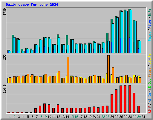 Daily usage for June 2024