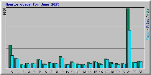 Hourly usage for June 2025