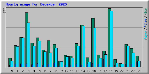 Hourly usage for December 2025
