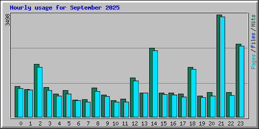 Hourly usage for September 2025