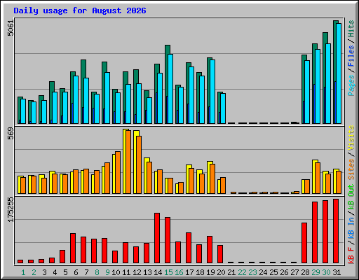 Daily usage for August 2026