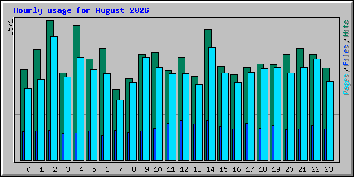 Hourly usage for August 2026